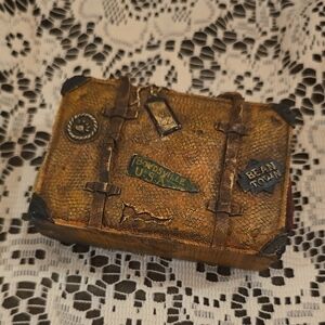Boyds Bears Rustic Brown Suitcase Accent